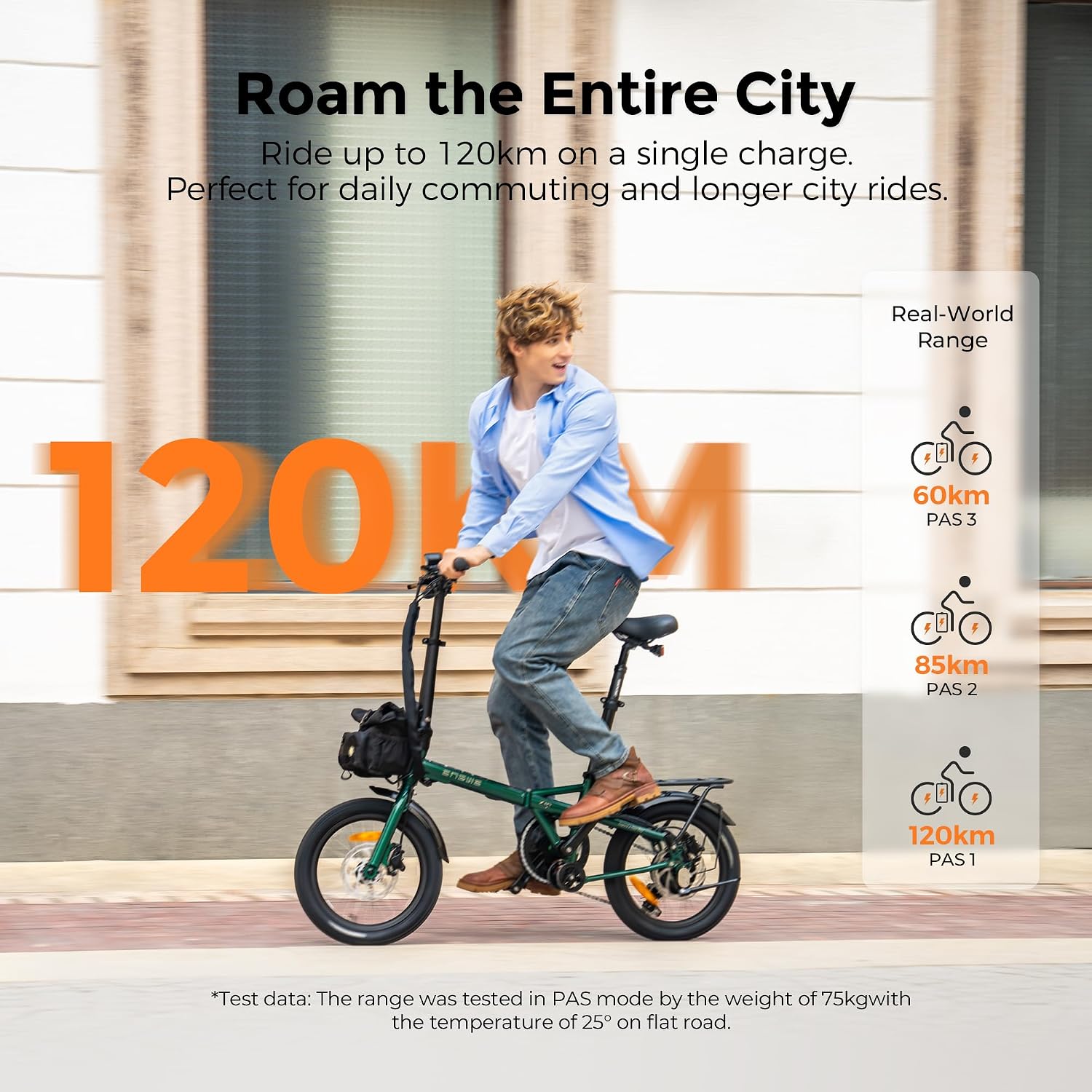 ENGWE Zip Faltbares E-Bike 16,9 kg 120 km Reichweite 36V 10Ah Akku 250W Motor Grün