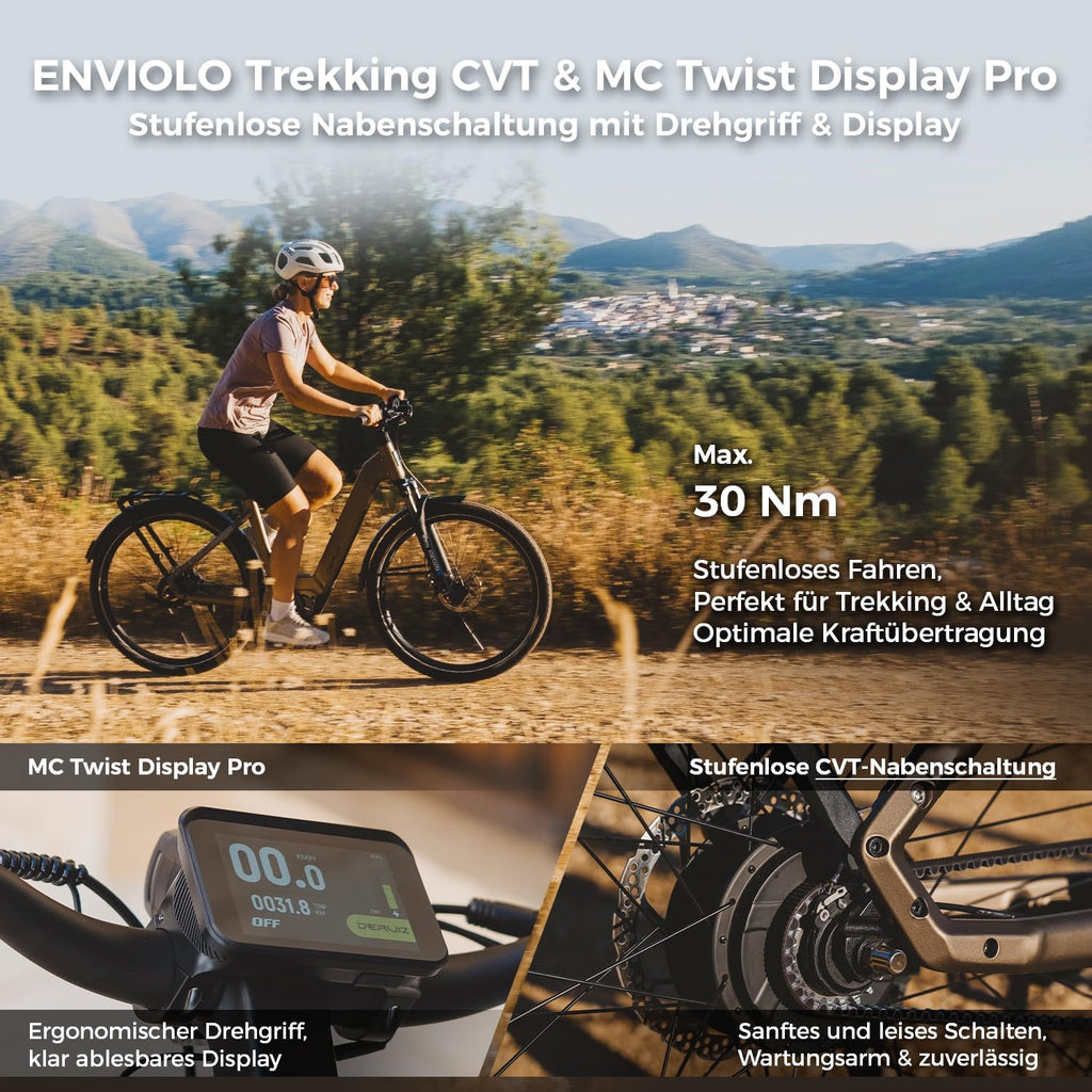 DERUIZ Mica Pro Trekking E-Bike Tiefeinsteiger 27,5/29 Zoll 110 Nm
