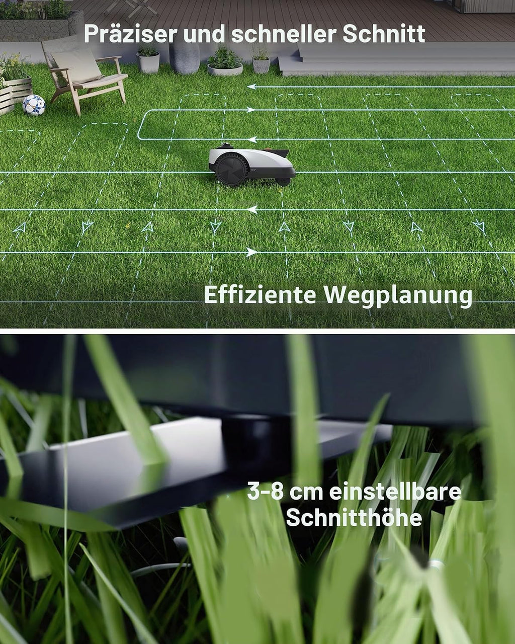 Ecovacs Goat O1000 Lidar Pro Mähroboter Mit Truedge Trimmer Für 1/4 Acre