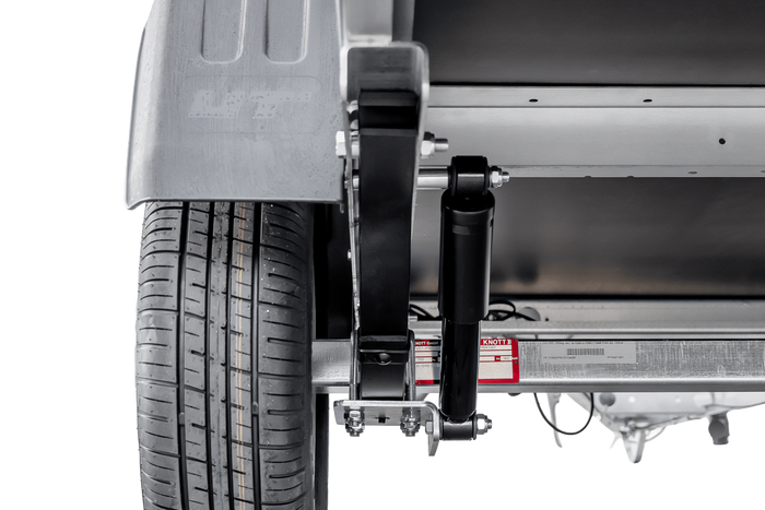 Leichtanhänger auf Blattfedern 200×125 UNITRAILER GARDEN 201/R KIPP mit BIS-Seiten, H-0-Rahmen und grauer Plane-Neu